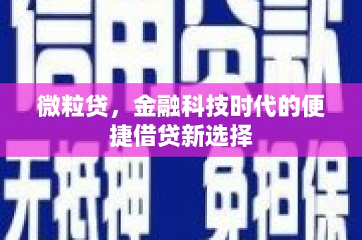 巫溪微粒贷，金融科技时代的便捷借贷新选择